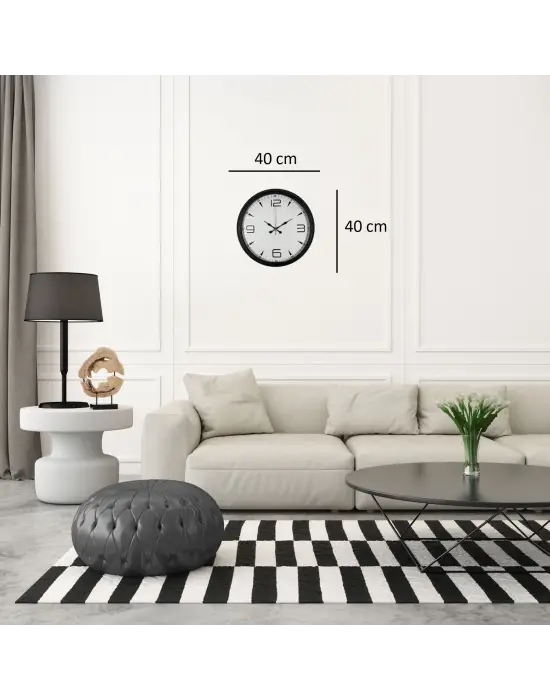 Precision Black 40 Cm Metal Duvar Saati