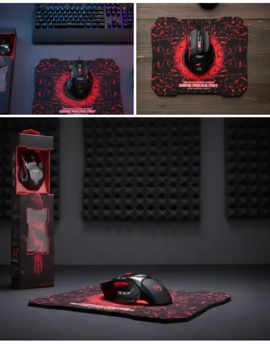 Profesyonel Oyuncu Mouse Seti Dokuma Usb Kablolu Rgb Aydınlatmalı