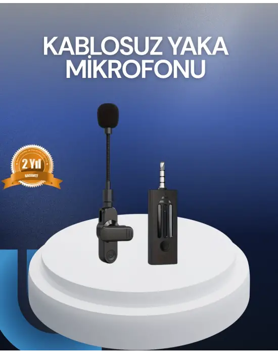 Profesyonel Ses Kayıt İçin Kablosuz Mini Yaka Mikrofonu
