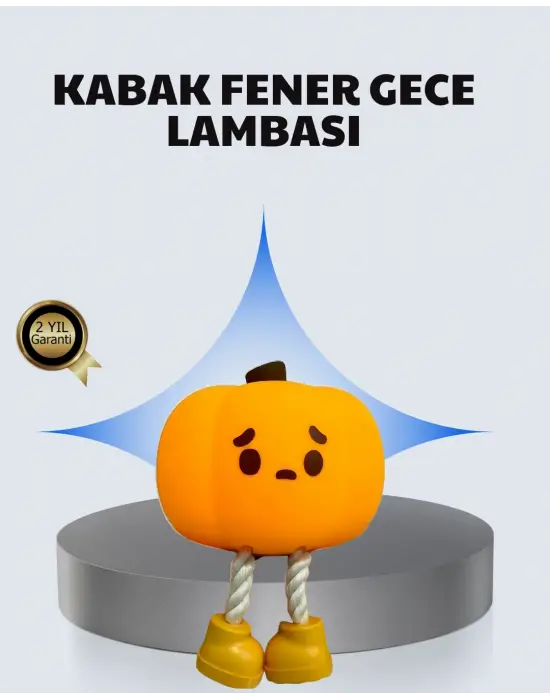 Pumpkin Led Gece Lambası Üç Kademeli Işık Ayarlı