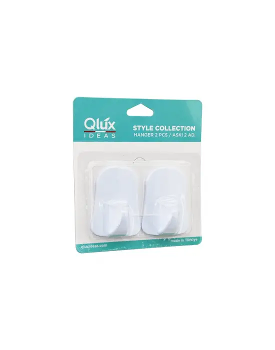 Qlux L-00735 2pcs Opak Beyaz Plastik Askı