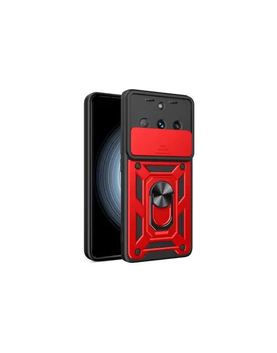 Realme 11 Pro Kılıf Pars Lens Yüzüklü Silikon - Kırmızı