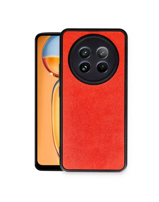 Realme 12 5g Kılıf Aras Deri Kapak - Kırmızı