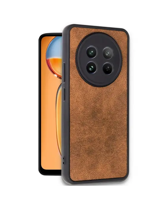 Realme 12 5g Kılıf Aras Deri Kapak - Taba