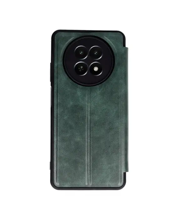 Realme 12 5g Kılıf Flip Cover - Koyu Yeşil