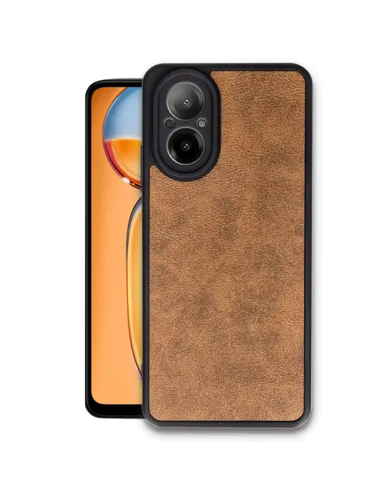 Realme 12 Lite Kılıf Aras Deri Kapak - Taba