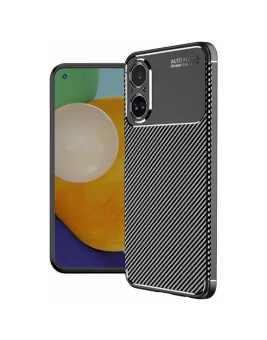 Realme 12 Lite Kılıf Auto Focus Karbon Kapak - Siyah