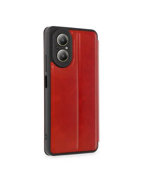 Realme 12 Lite Kılıf Flip Cover - Kırmızı