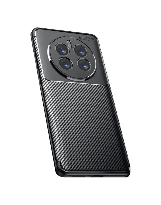 Realme 12 Pro Plus Kılıf Auto Focus Karbon Kapak - Siyah