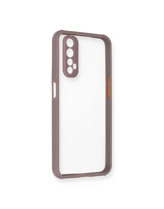 Realme 7 Kılıf Miami Şeffaf Silikon - Açık Mor