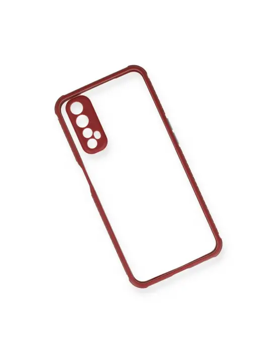 Realme 7 Kılıf Miami Şeffaf Silikon - Fuşya