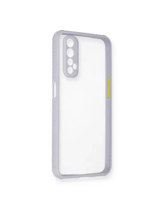 Realme 7 Kılıf Miami Şeffaf Silikon - Lila