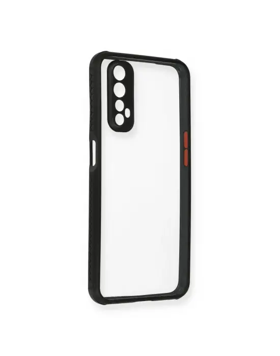 Realme 7 Kılıf Miami Şeffaf Silikon - Siyah