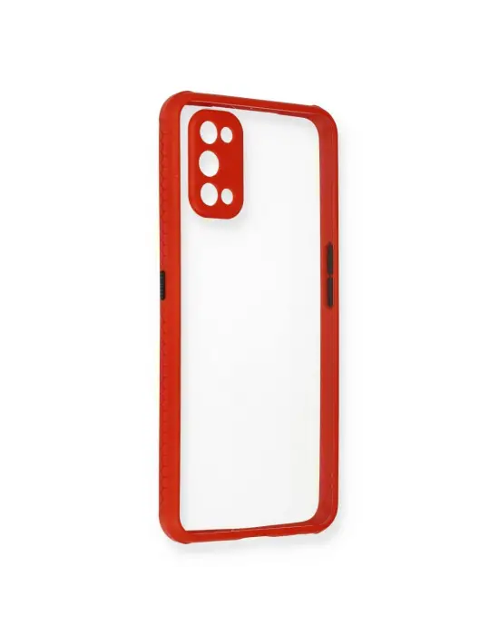 Realme 7 Pro Kılıf Miami Şeffaf Silikon - Kırmızı
