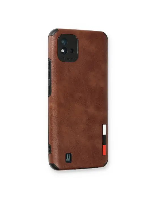Realme C11 2021 Kılıf Loop Deri Silikon - Kahverengi