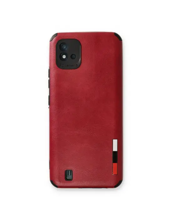 Realme C11 2021 Kılıf Loop Deri Silikon - Kırmızı