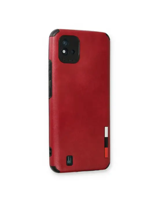 Realme C11 2021 Kılıf Loop Deri Silikon - Kırmızı