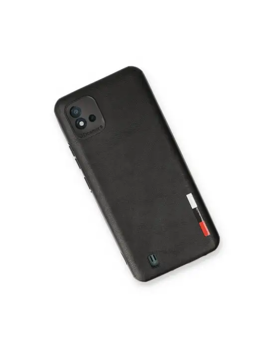 Realme C11 2021 Kılıf Loop Deri Silikon - Siyah