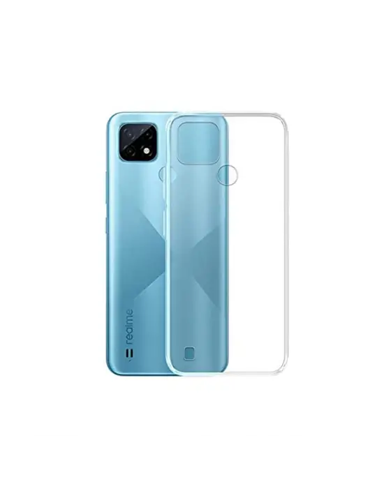 Realme C21 Kılıf Deluxe 2mm Şeffaf Silikon - Şeffaf