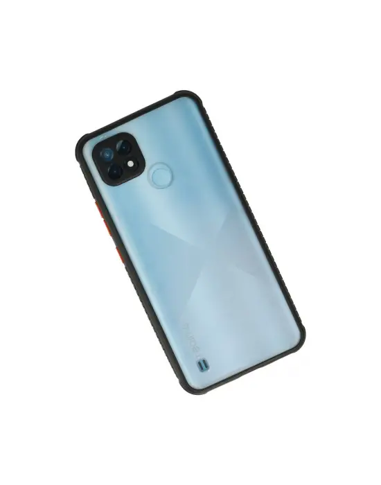 Realme C21 Kılıf Miami Şeffaf Silikon - Siyah