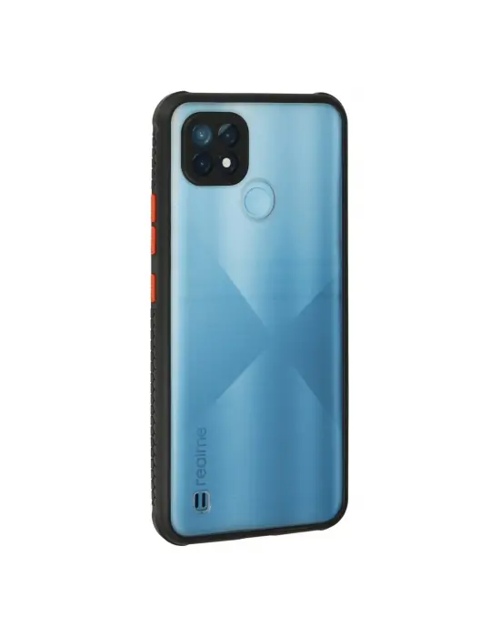 Realme C21 Kılıf Miami Şeffaf Silikon - Siyah