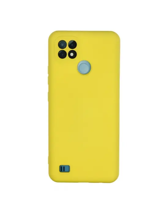 Realme C21 Kılıf Nano İçi Kadife Silikon - Sarı