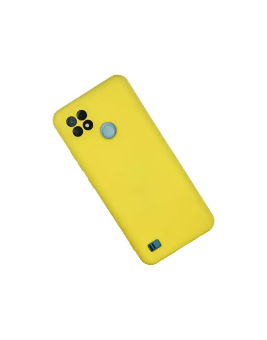 Realme C21 Kılıf Nano İçi Kadife Silikon - Sarı