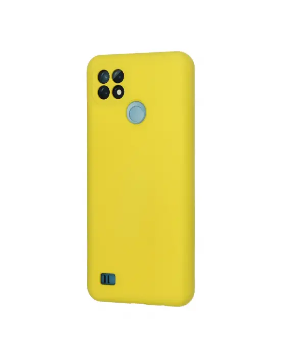 Realme C21 Kılıf Nano İçi Kadife Silikon - Sarı