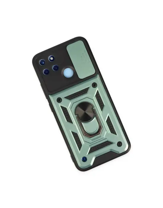 Realme C25y Kılıf Pars Lens Yüzüklü Silikon - Yeşil