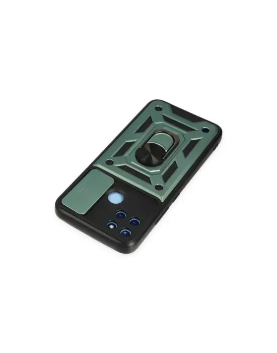 Realme C25y Kılıf Pars Lens Yüzüklü Silikon - Yeşil