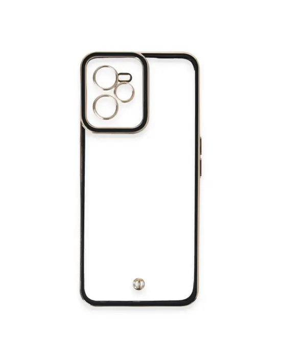 Realme C35 Kılıf Liva Lens Silikon - Siyah