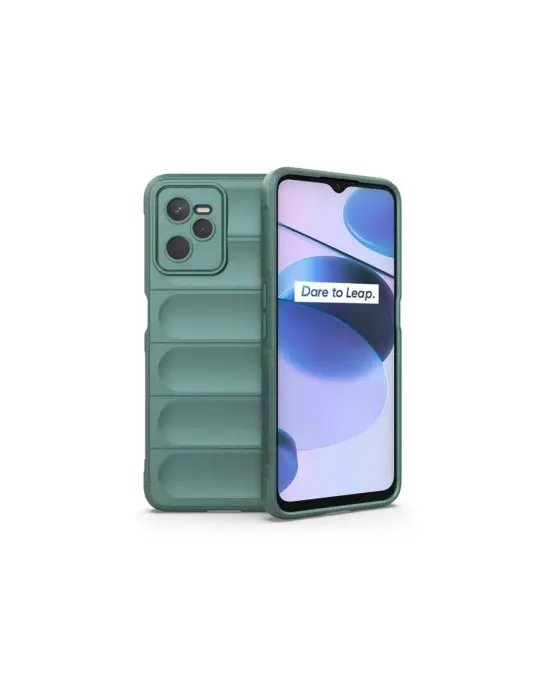 Realme C35 Kılıf Optimum Silikon - Koyu Yeşil