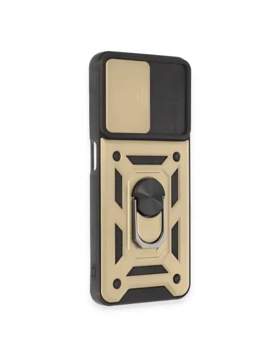 Realme C35 Kılıf Pars Lens Yüzüklü Silikon - Gold