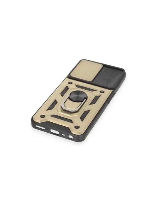 Realme C35 Kılıf Pars Lens Yüzüklü Silikon - Gold