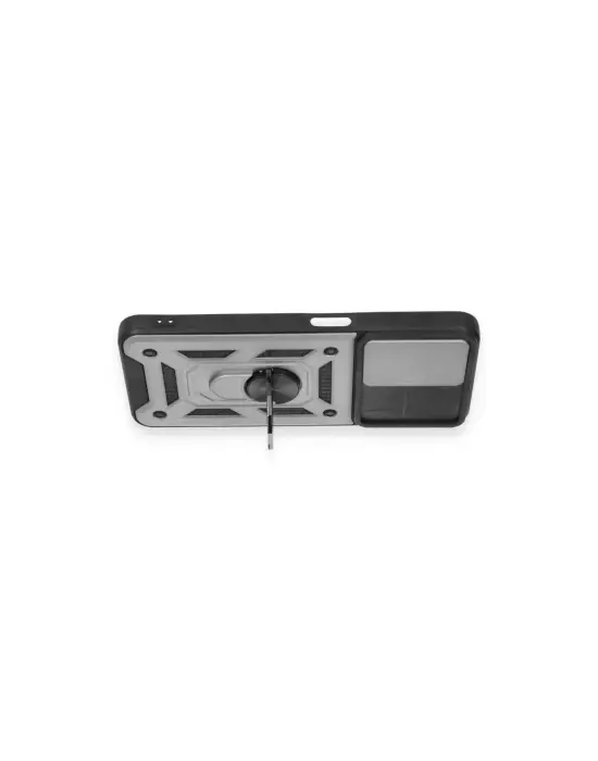 Realme C35 Kılıf Pars Lens Yüzüklü Silikon - Gümüş