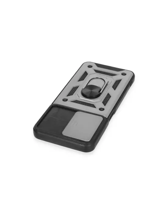 Realme C35 Kılıf Pars Lens Yüzüklü Silikon - Gümüş