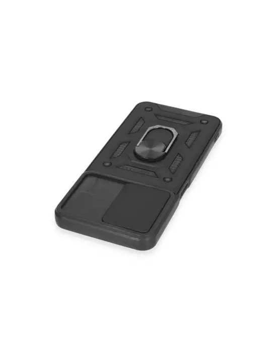 Realme C35 Kılıf Pars Lens Yüzüklü Silikon - Siyah