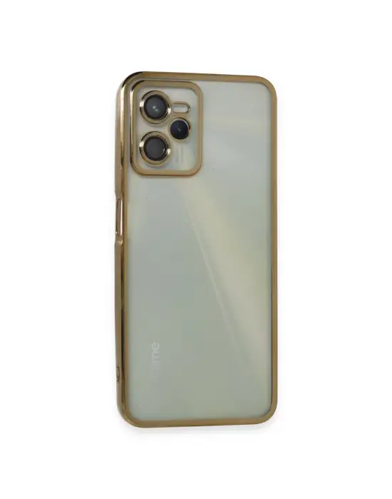 Realme C35 Kılıf Razer Lensli Silikon - Gold