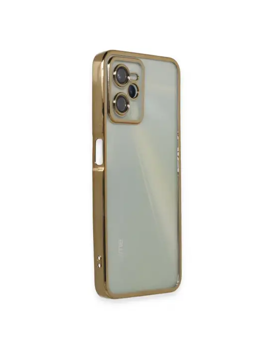 Realme C35 Kılıf Razer Lensli Silikon - Gold