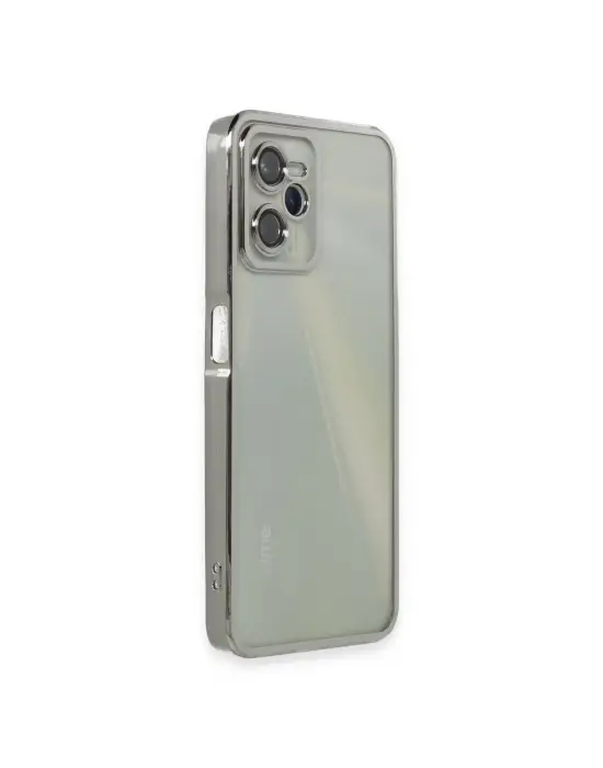 Realme C35 Kılıf Razer Lensli Silikon - Gümüş