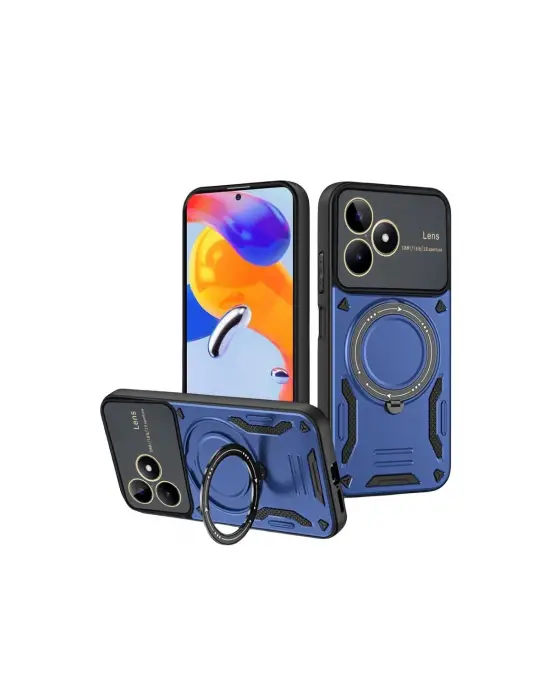 Realme C53 Kılıf Joy Lens Standlı Kapak - Lacivert