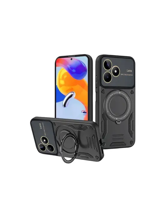 Realme C53 Kılıf Joy Lens Standlı Kapak - Siyah