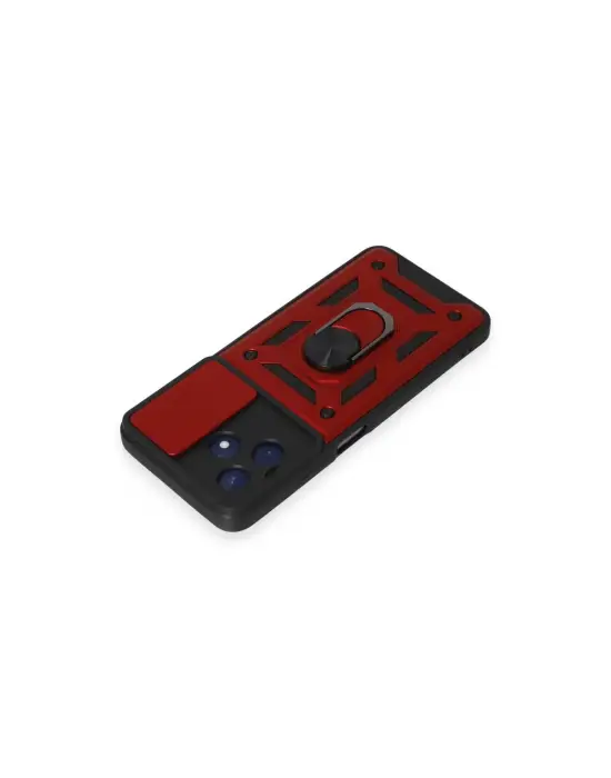 Realme C53 Kılıf Pars Lens Yüzüklü Silikon - Kırmızı