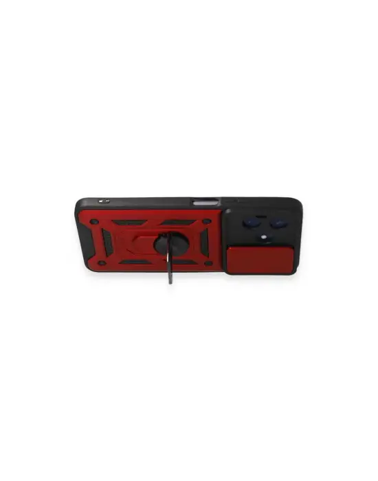 Realme C53 Kılıf Pars Lens Yüzüklü Silikon - Kırmızı