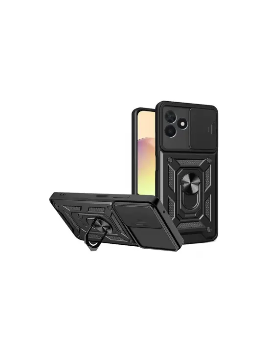 Realme C53 Kılıf Pars Lens Yüzüklü Silikon - Siyah