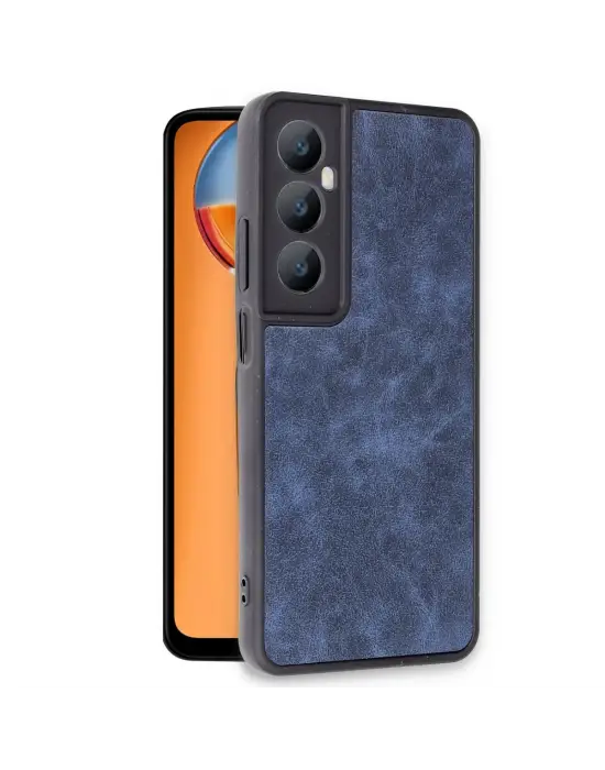 Realme C65 Kılıf Aras Deri Kapak - Lacivert