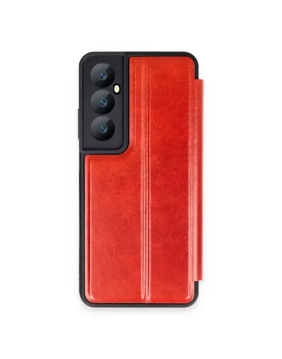 Realme C65 Kılıf Flip Cover - Kırmızı
