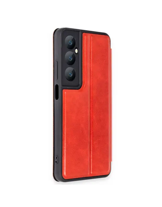Realme C65 Kılıf Flip Cover - Kırmızı