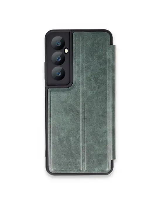 Realme C65 Kılıf Flip Cover - Koyu Yeşil