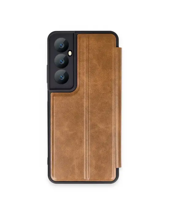 Realme C65 Kılıf Flip Cover - Taba